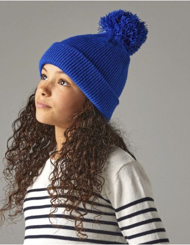 BEE-B406B-Junior Reflective Bobble Beanie